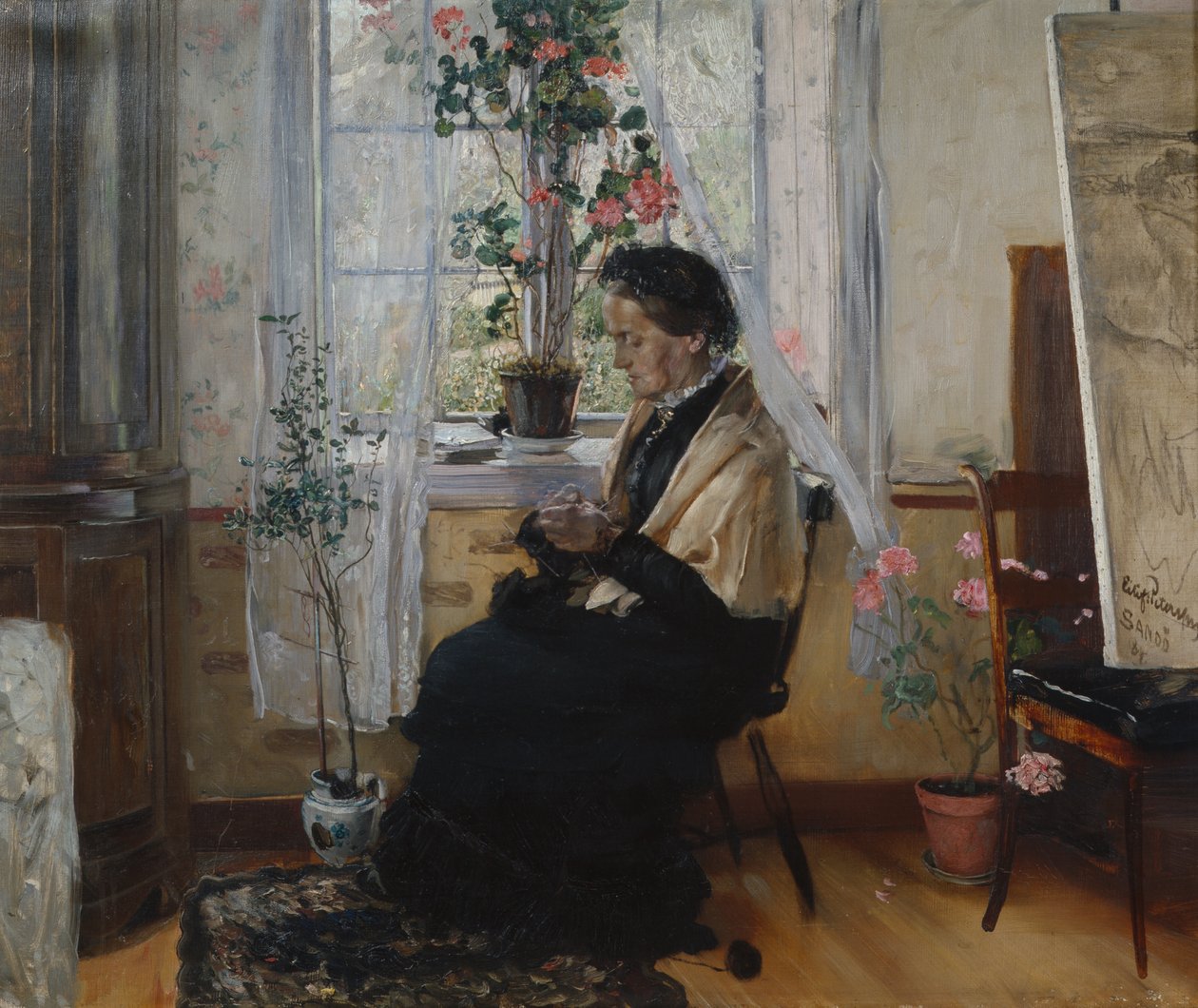 Mödrar porträtt av Hjalmer Eilif Emanuel Peterssen