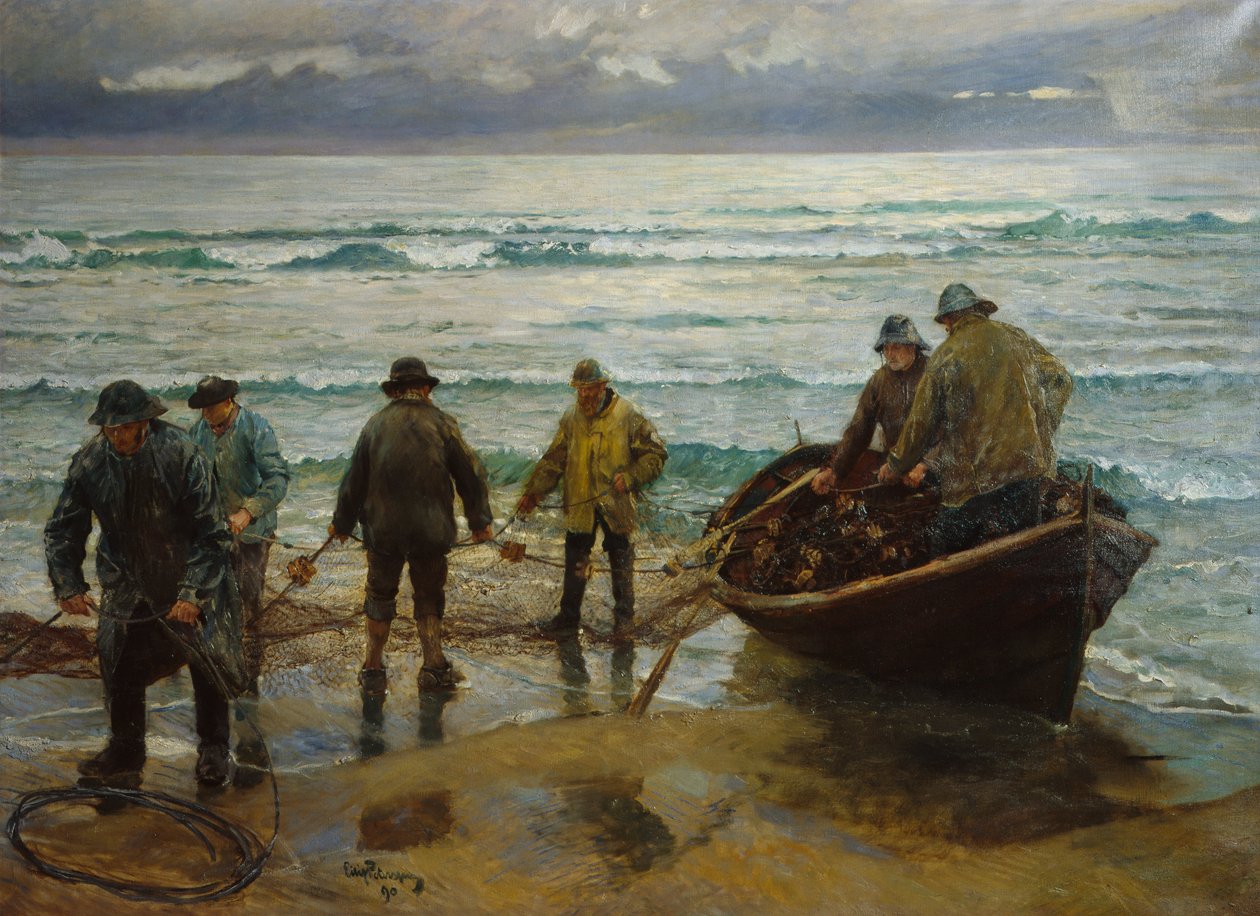 Laxfiskare vid Sele av Hjalmer Eilif Emanuel Peterssen