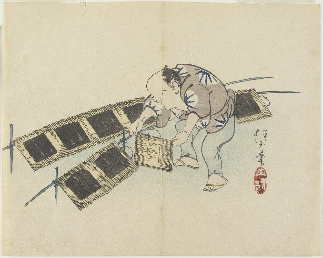 (Drying Laver), c.1830 av Hogyoku