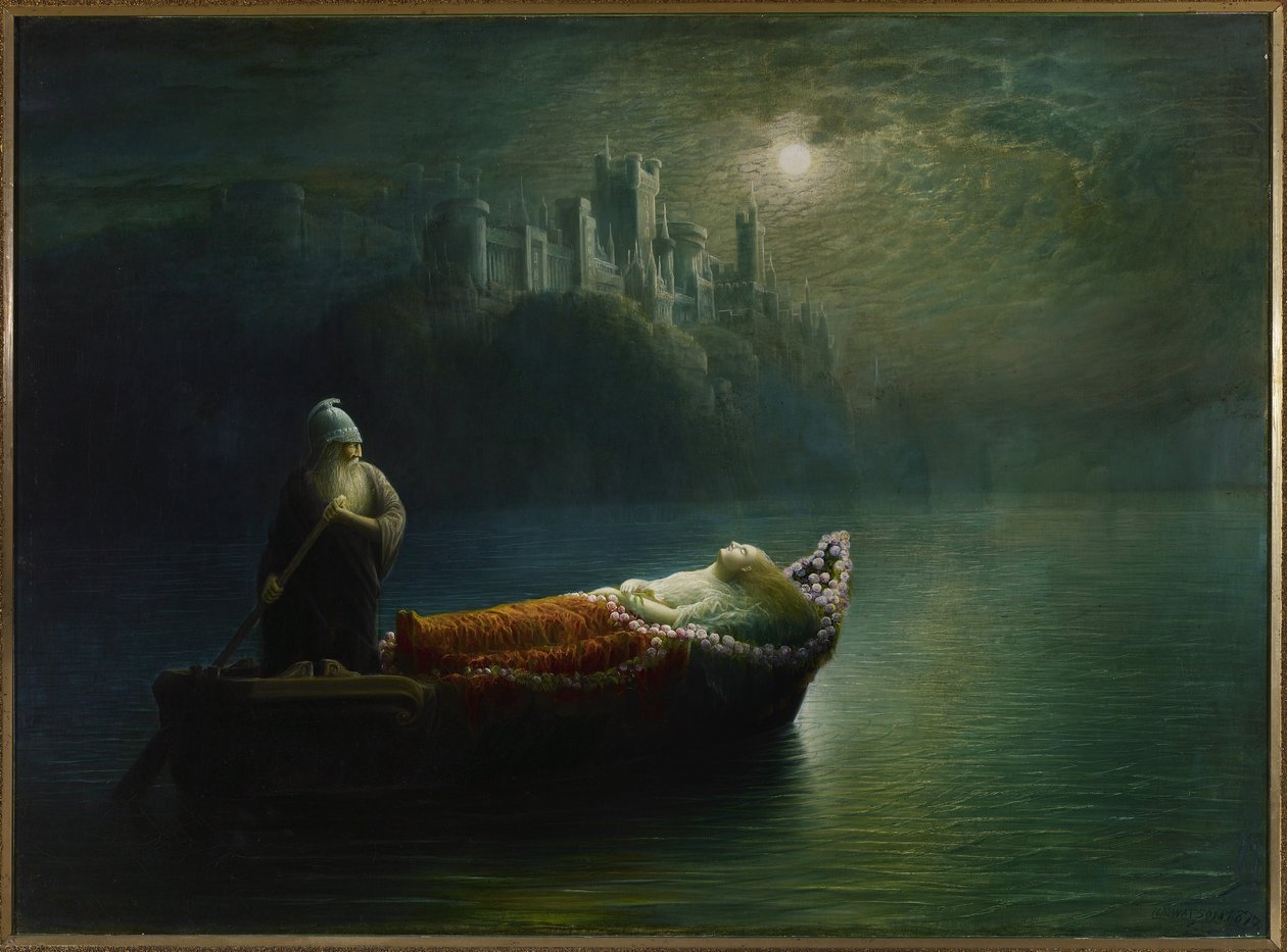 Elaines död, 1877 av Homer Watson