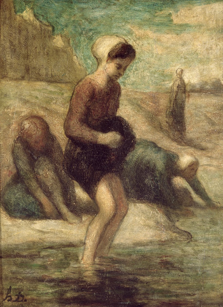 Vid vattnet, c.1849-53 av Honoré Daumier