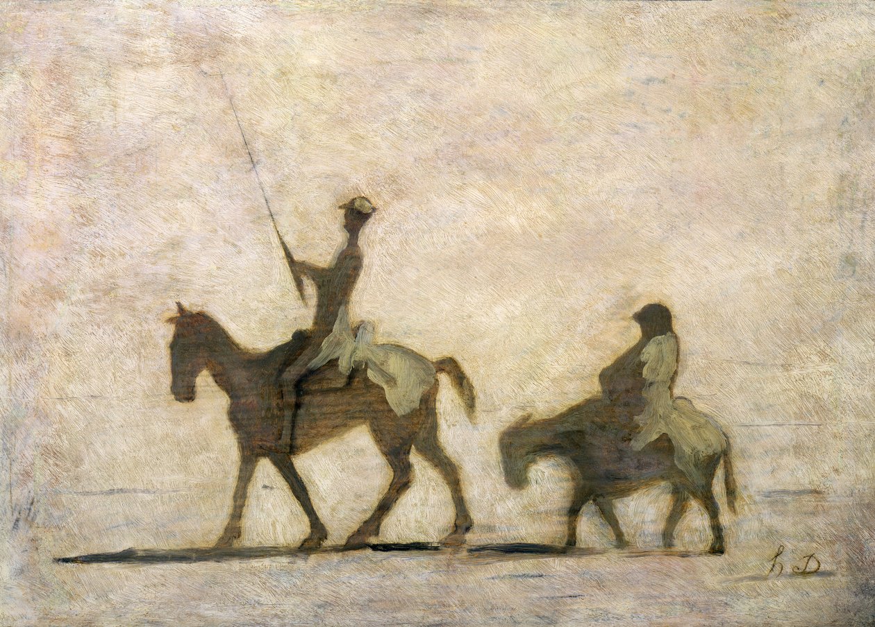 Don Quijote och Sancho Panza (olja) av Honoré Daumier