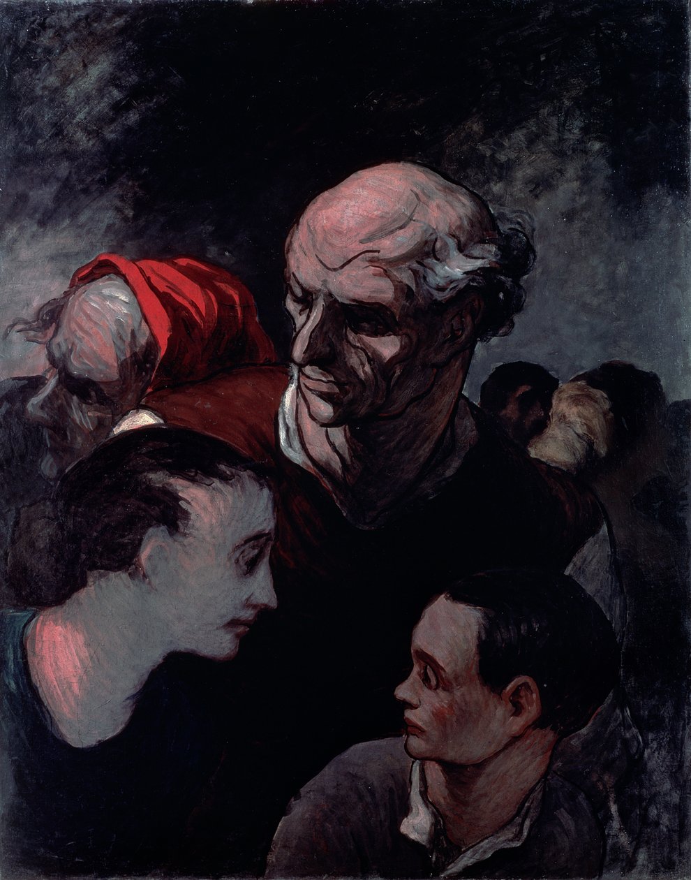Familj i en barrikad under Pariskommunen 1870 av Honoré Daumier