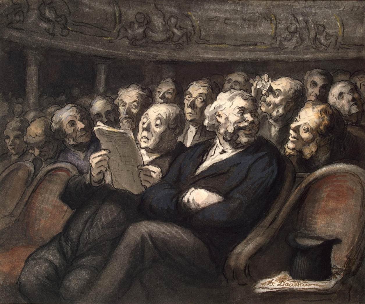 Intermission at the Comédie Française av Honoré Daumier