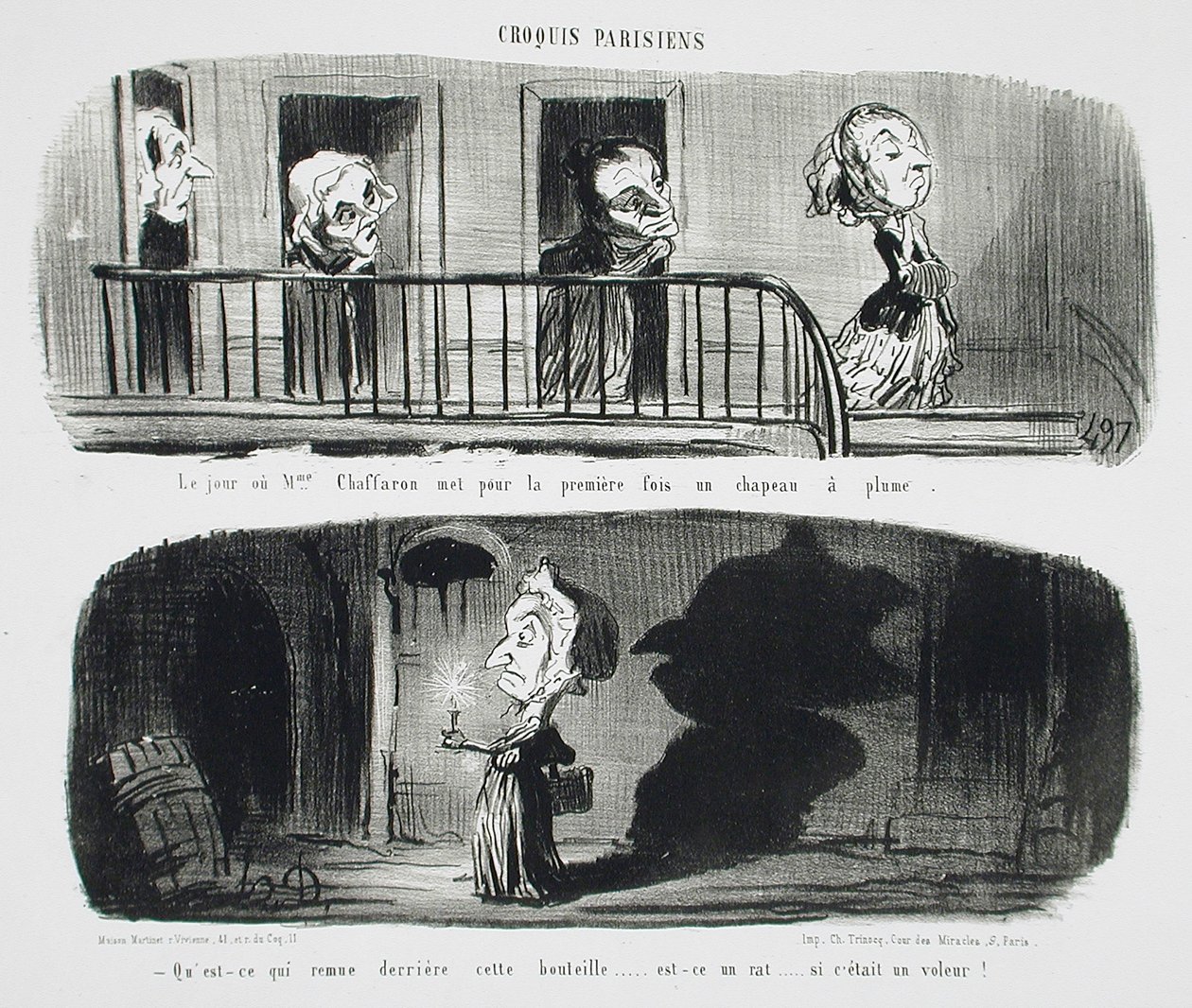 Le Jour où Mme. Chaffaron met... av Honoré Daumier