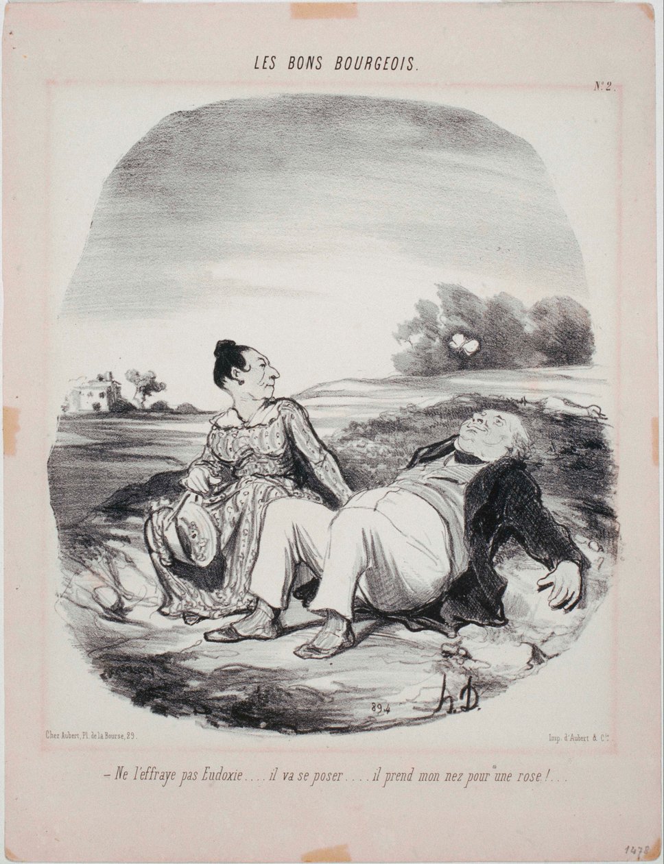 Les Bons Bourgeois- Skräm inte Eudoxie ... av Honoré Daumier