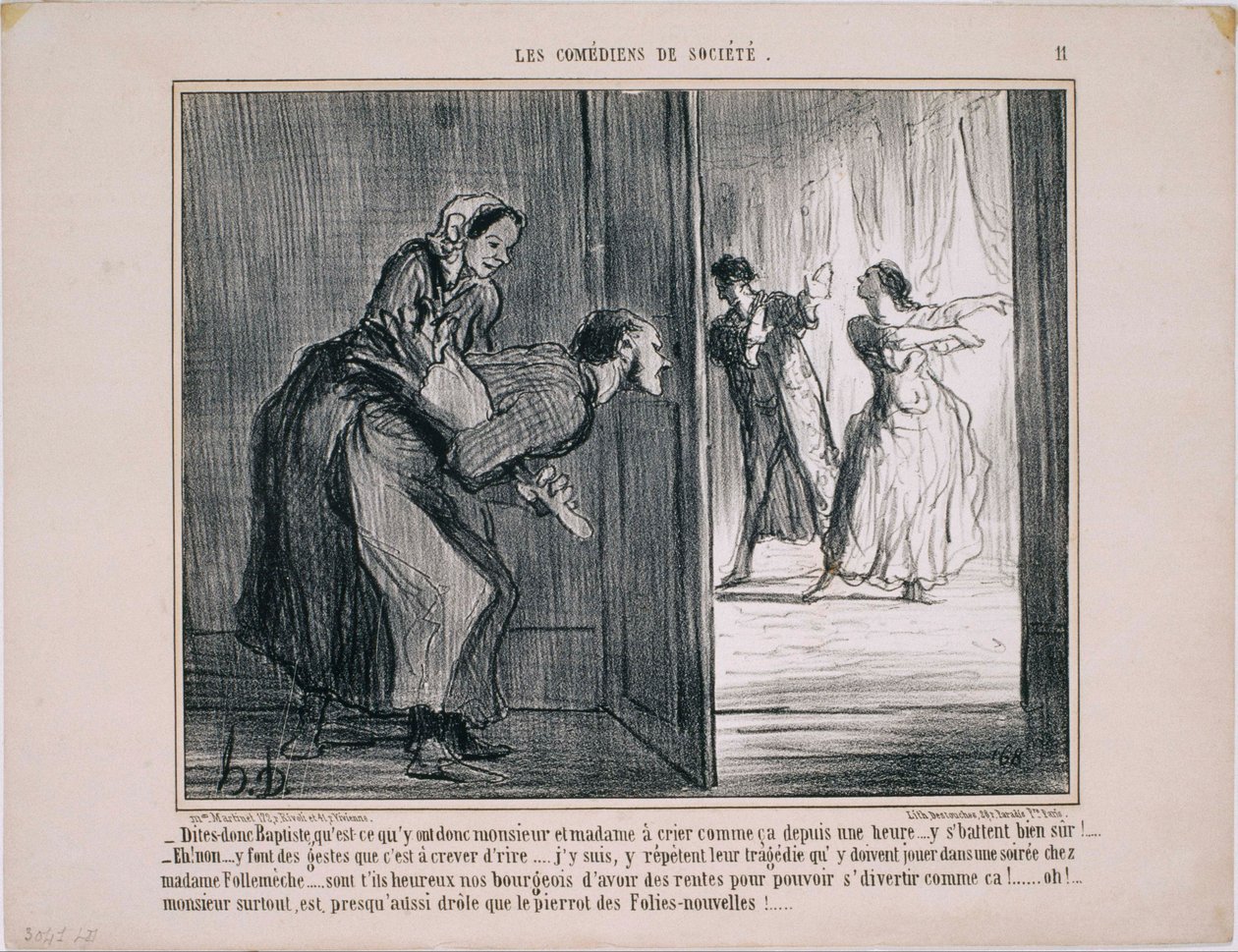 Les Comédiens de Société- Dites-donc Baptiste, quest ce quy ont donc… av Honoré Daumier