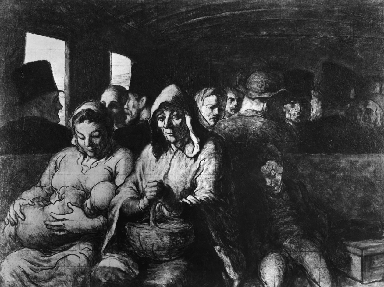 Den tredje klasses vogn, ca. 1862-64 swed av Honoré Daumier