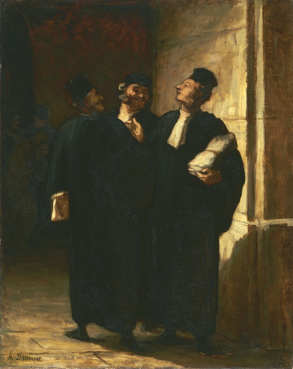 Tre advokater av Honoré Daumier