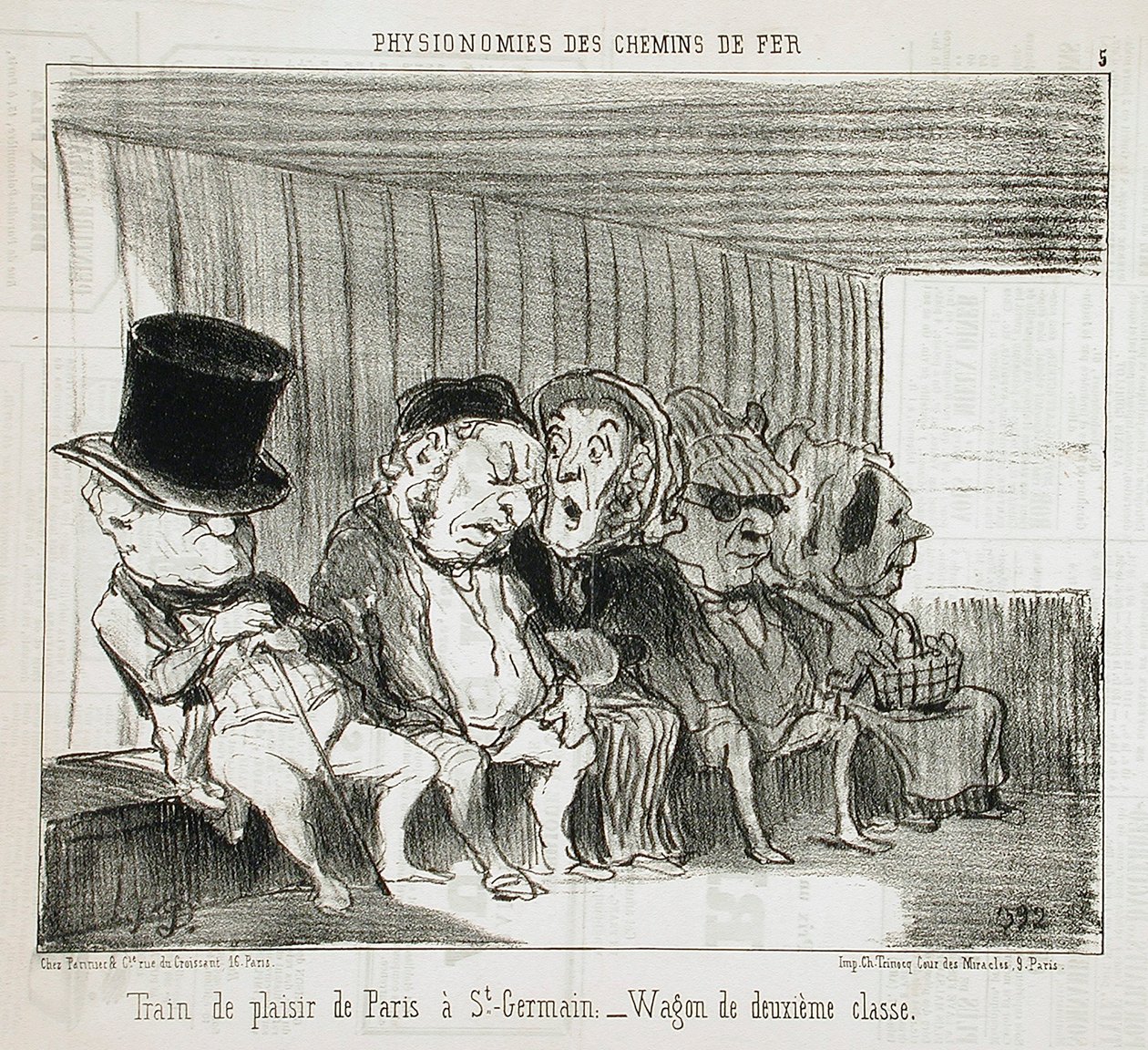Train de plaisir de Paris à St-Germain... av Honoré Daumier