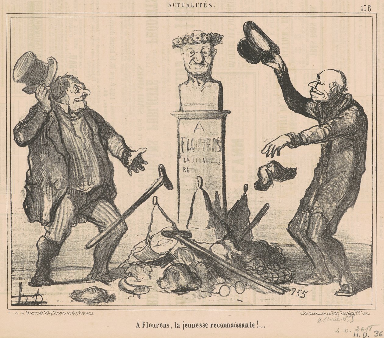I Flourens, den tacksamma ungdomen! av Honoré Daumier