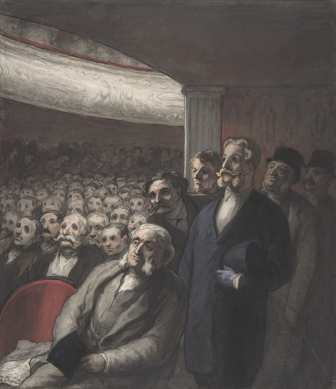 En teaterpublik, 1800-talet. av Honoré Daumier