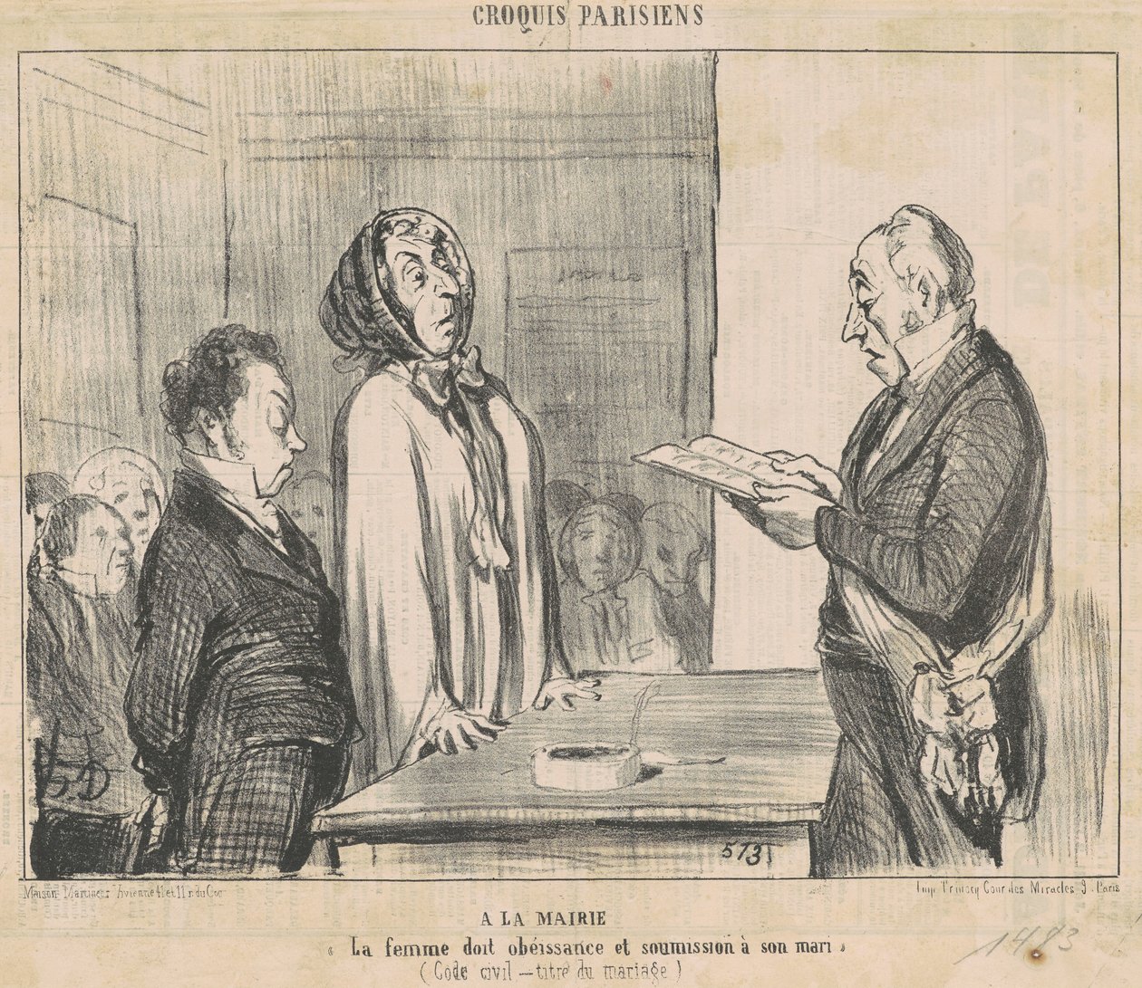 Hos borgmästaren... av Honoré Daumier