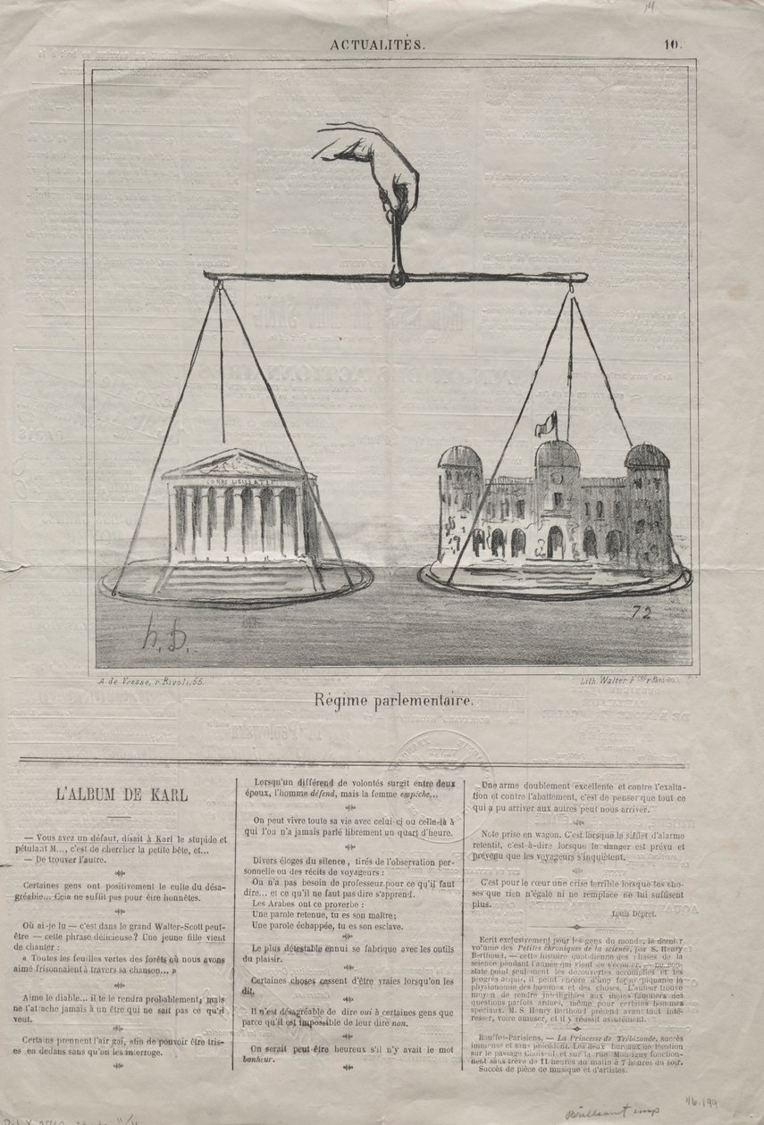 Aktualitet nr 10: Parlamentariska regimen, 1870. av Honoré Daumier