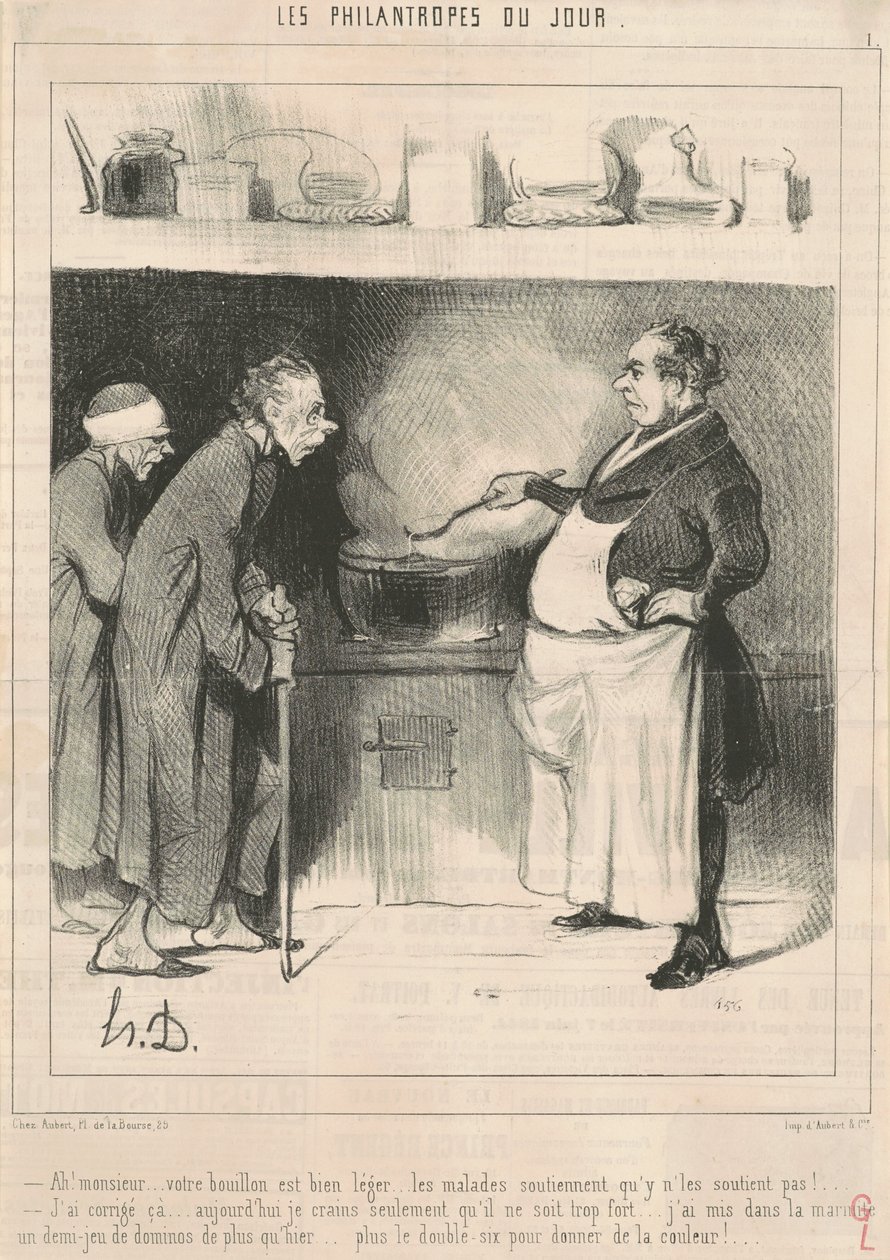 Ah! Sir... din buljong är... av Honoré Daumier
