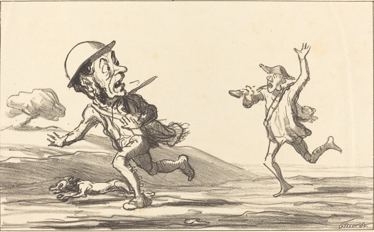おいで!...どうやら...スウェーデンの予約された狩猟 av Honoré Daumier