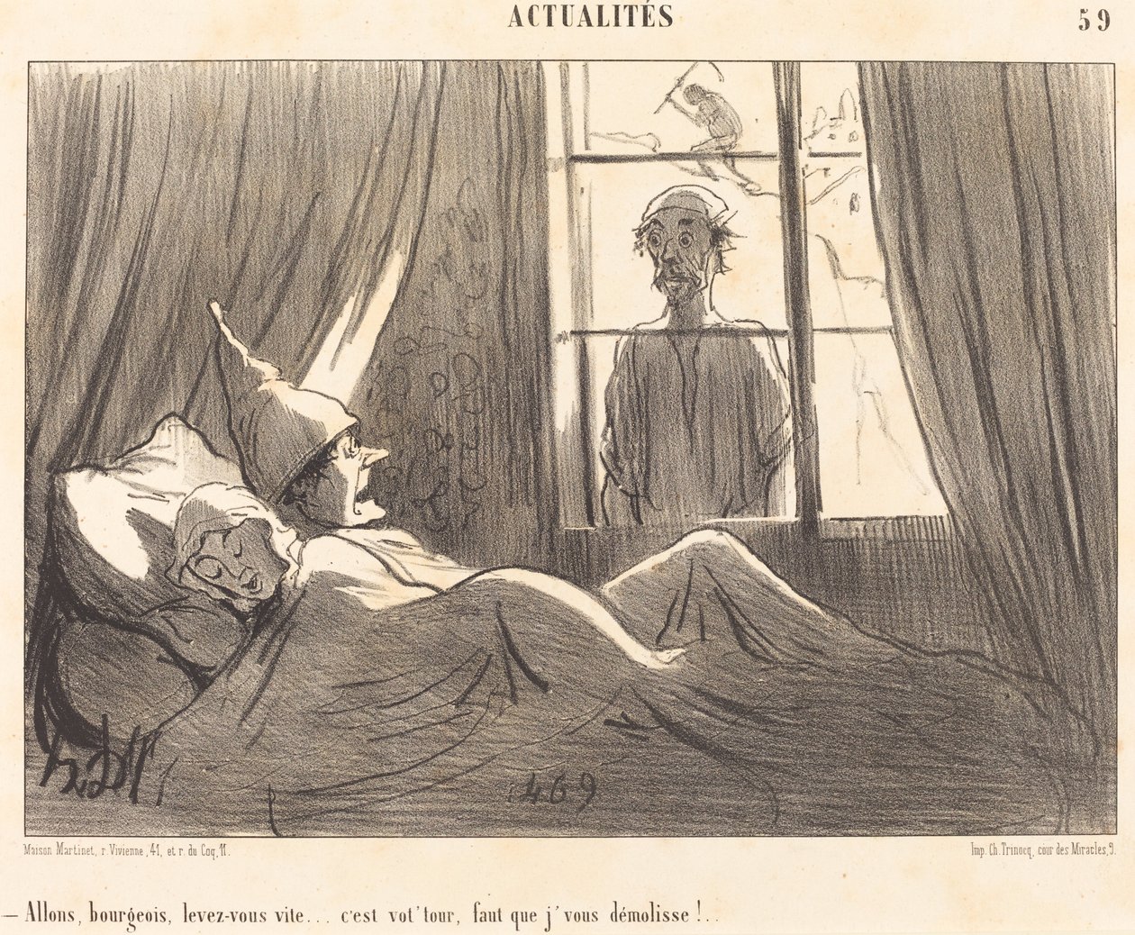Kom igen borgerliga, res dig snabbt... av Honoré Daumier