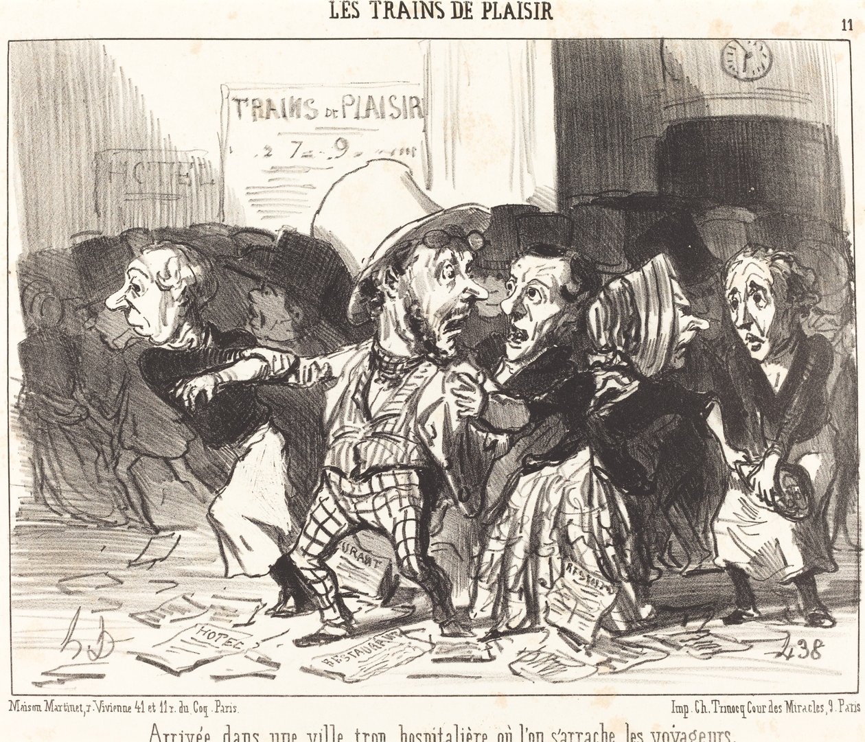 Ankomst till en stad som är för gästvänlig... av Honoré Daumier