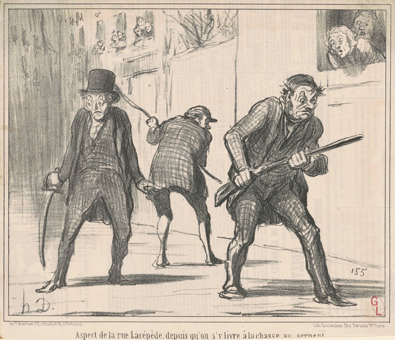 Aspekt av rue Lacépède ... av Honoré Daumier