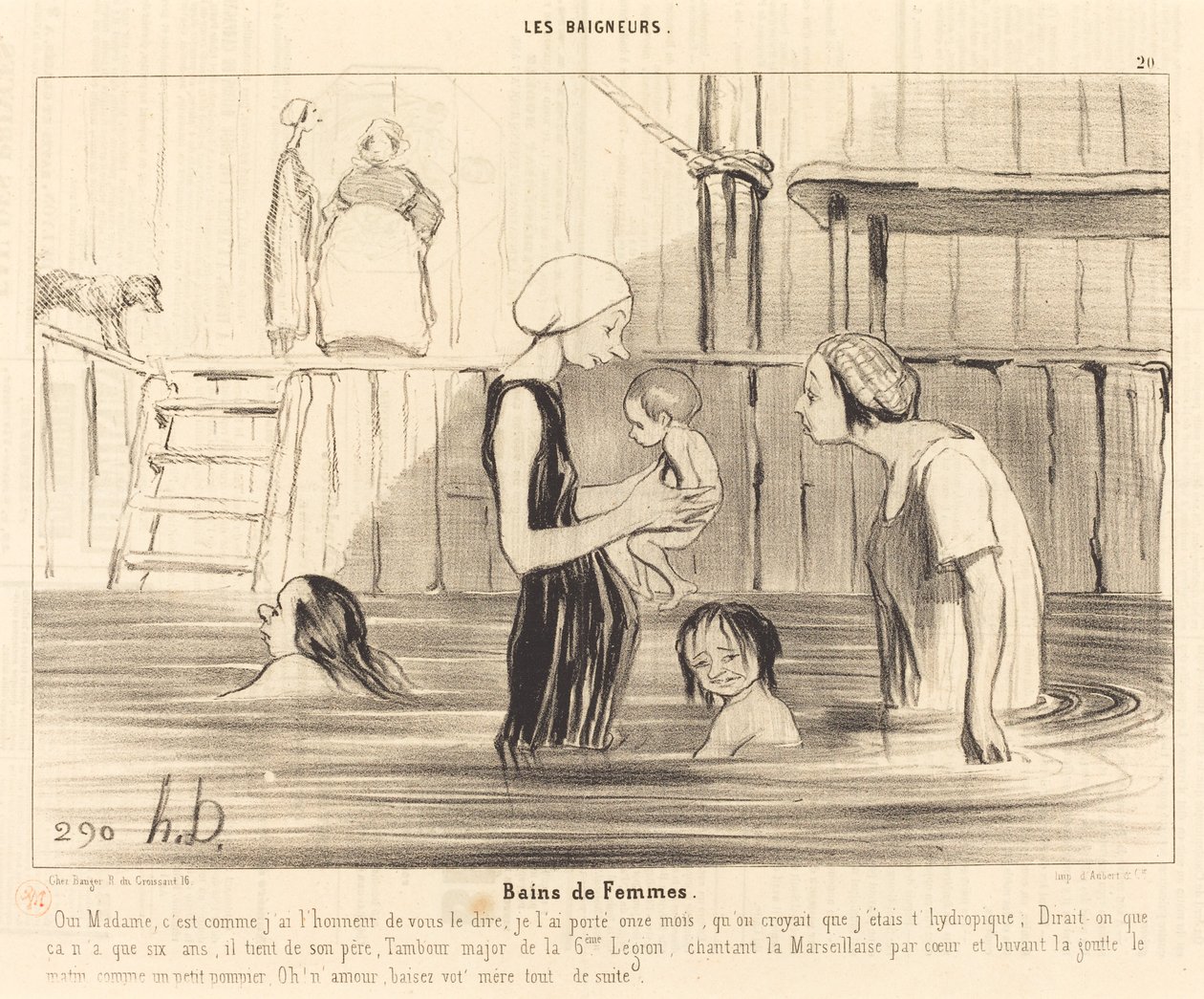 Kvinnors bad av Honoré Daumier