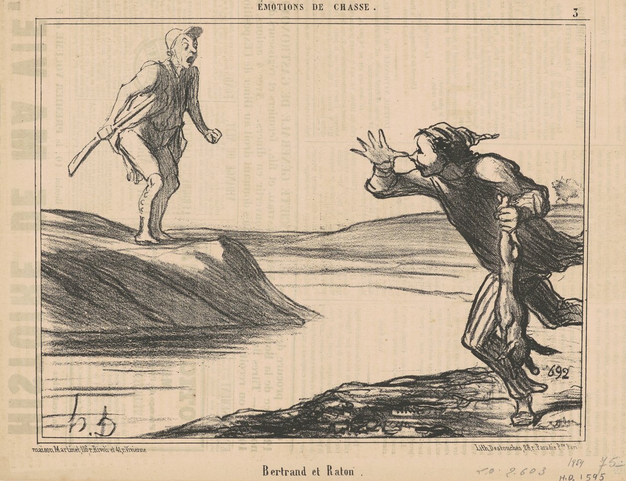 Bertrand och Raton av Honoré Daumier