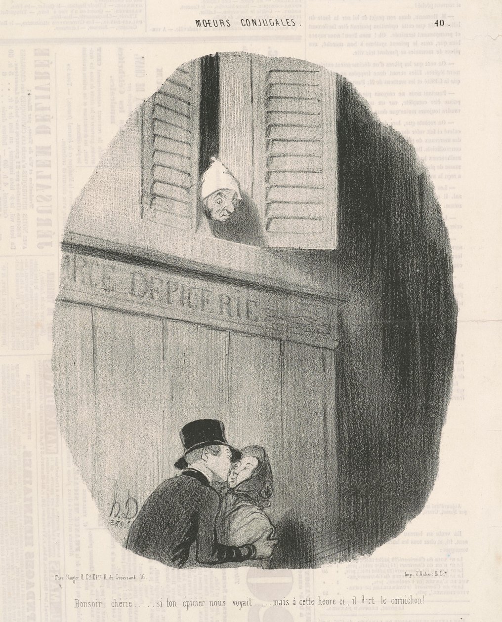 God kväll älskling... om din livsmedelsaffär såg oss... av Honoré Daumier