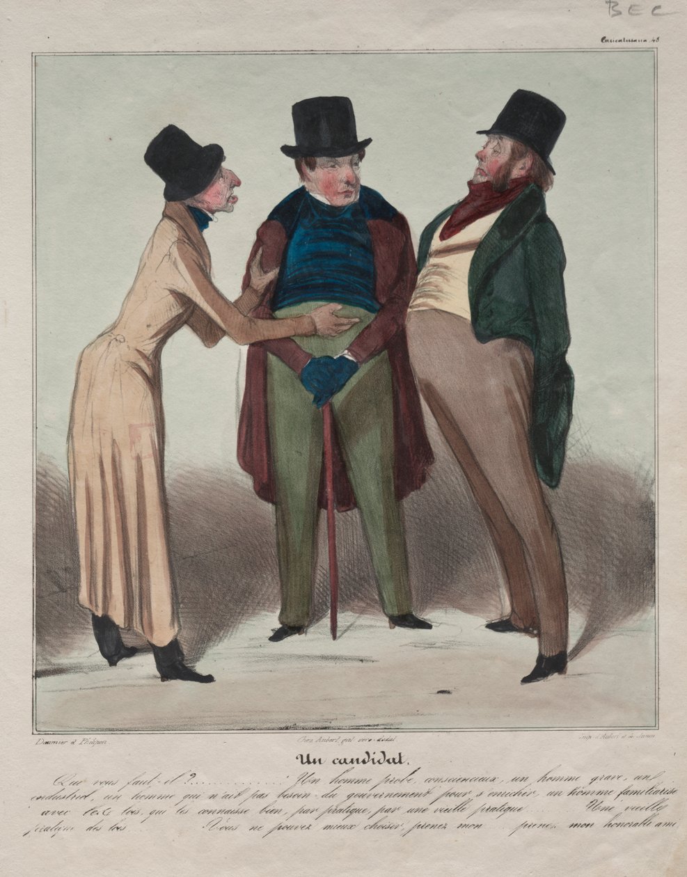 Caricaturana (Plåt 48): En kandidat av Honoré Daumier