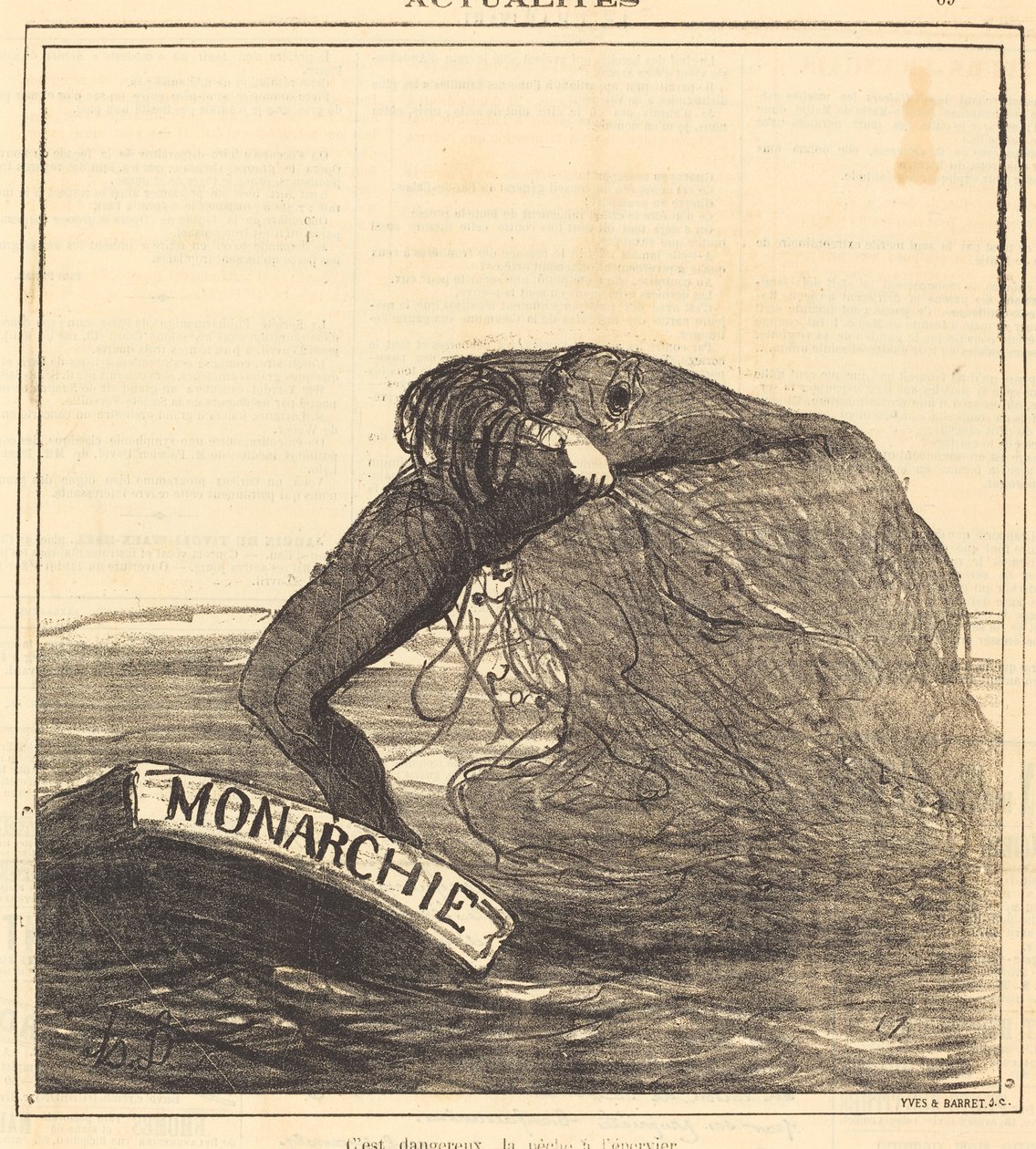 Det är farligt, kastnätsfiske av Honoré Daumier