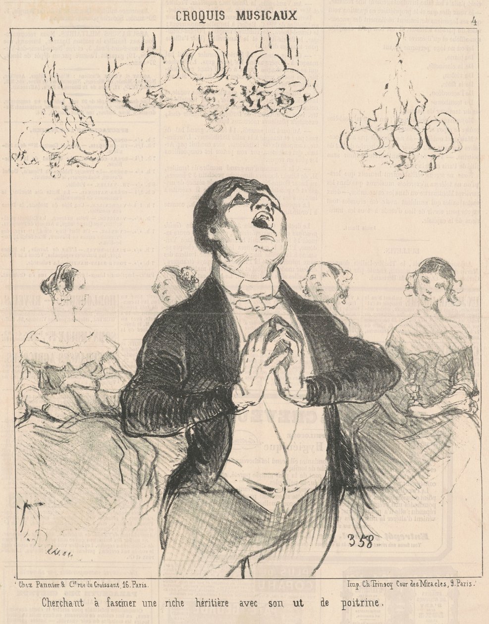 Försöker fascinera en rik... av Honoré Daumier