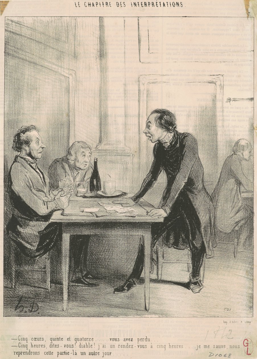 Fem hjärtan, raka och fjorton... av Honoré Daumier