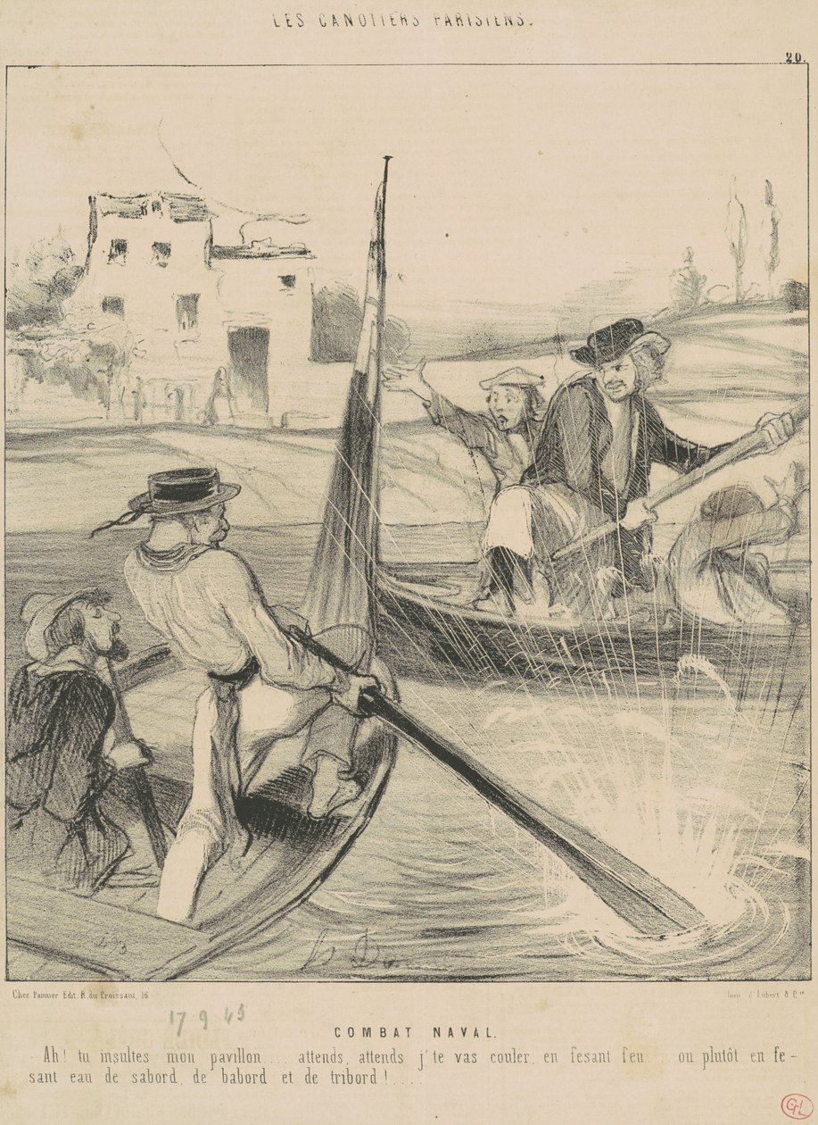 Combat Naval av Honoré Daumier