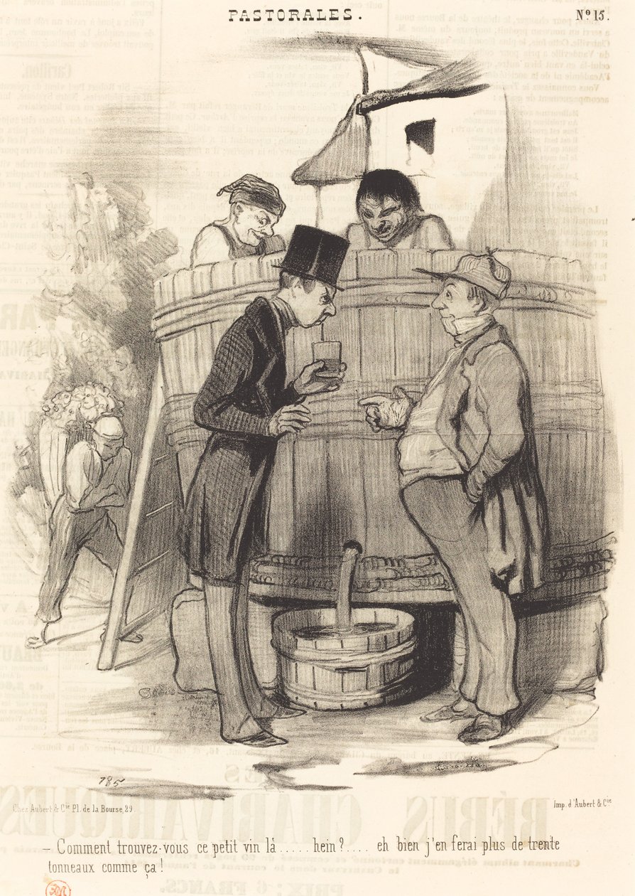 Hur hittar du detta lilla vin... av Honoré Daumier