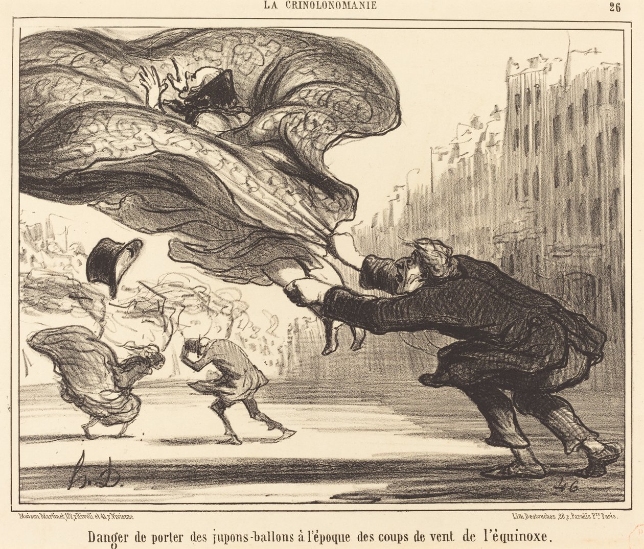 Risk för att bära ballongunderklänningar... av Honoré Daumier