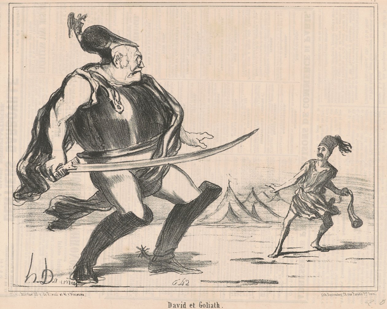 David och Goliat av Honoré Daumier