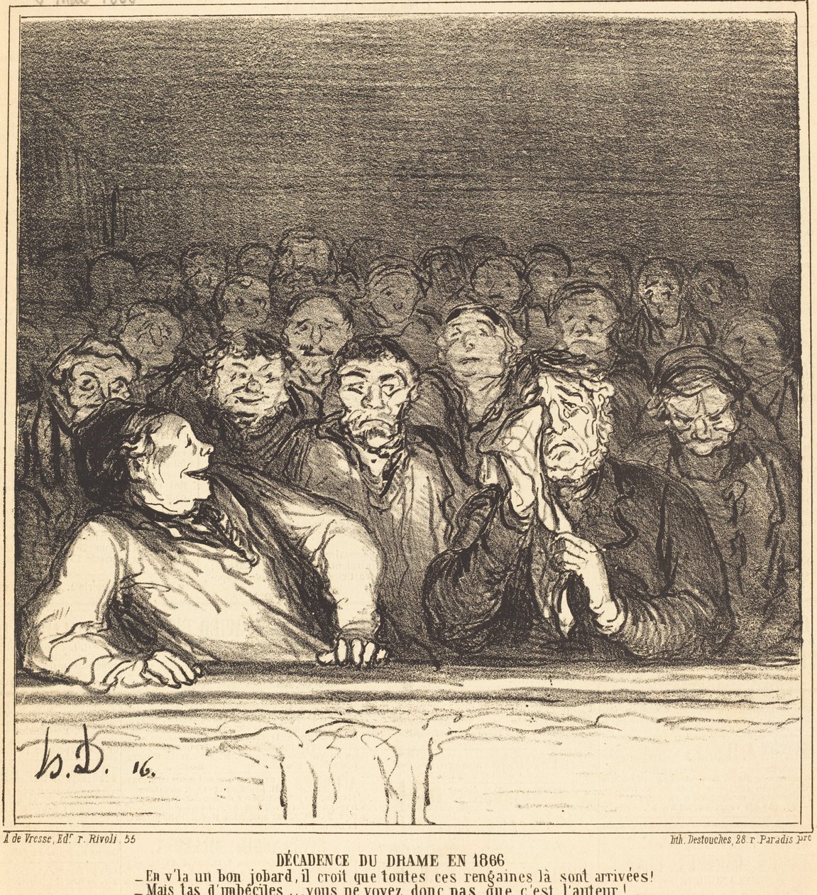 Dramats nedgång 1866 av Honoré Daumier