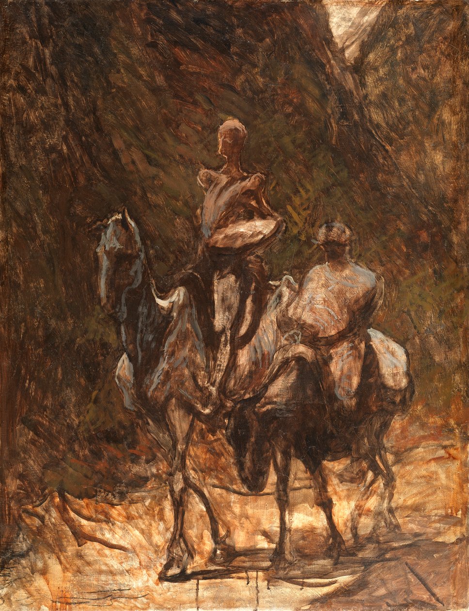 Don Quijote och Sancho Panza, 1868-1870. av Honoré Daumier