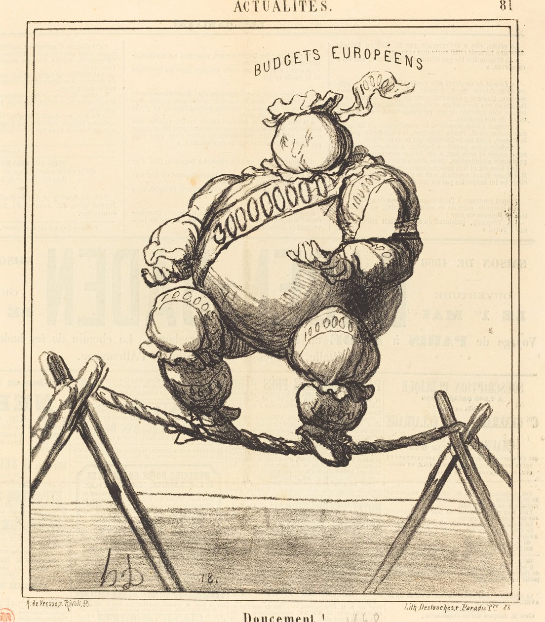 Försiktigt! av Honoré Daumier