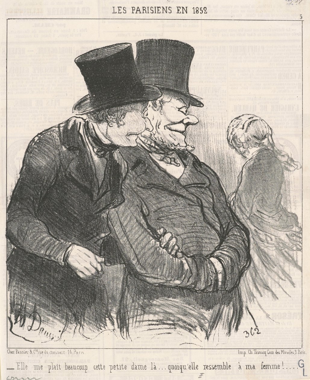 Hon tycker mycket om mig... av Honoré Daumier