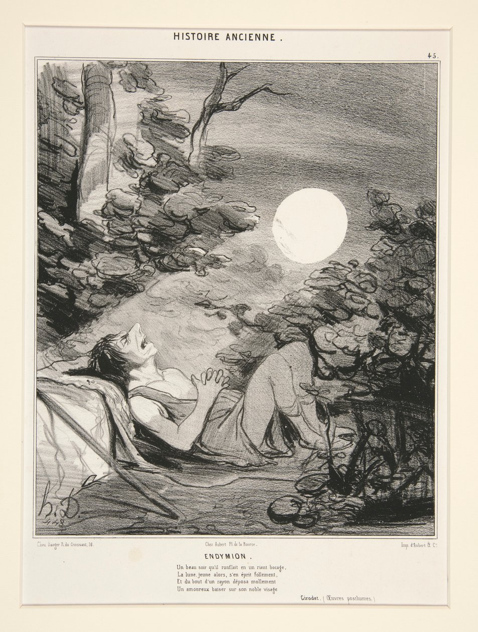 Endymion, plåt 45 från Ancient History av Honoré Daumier
