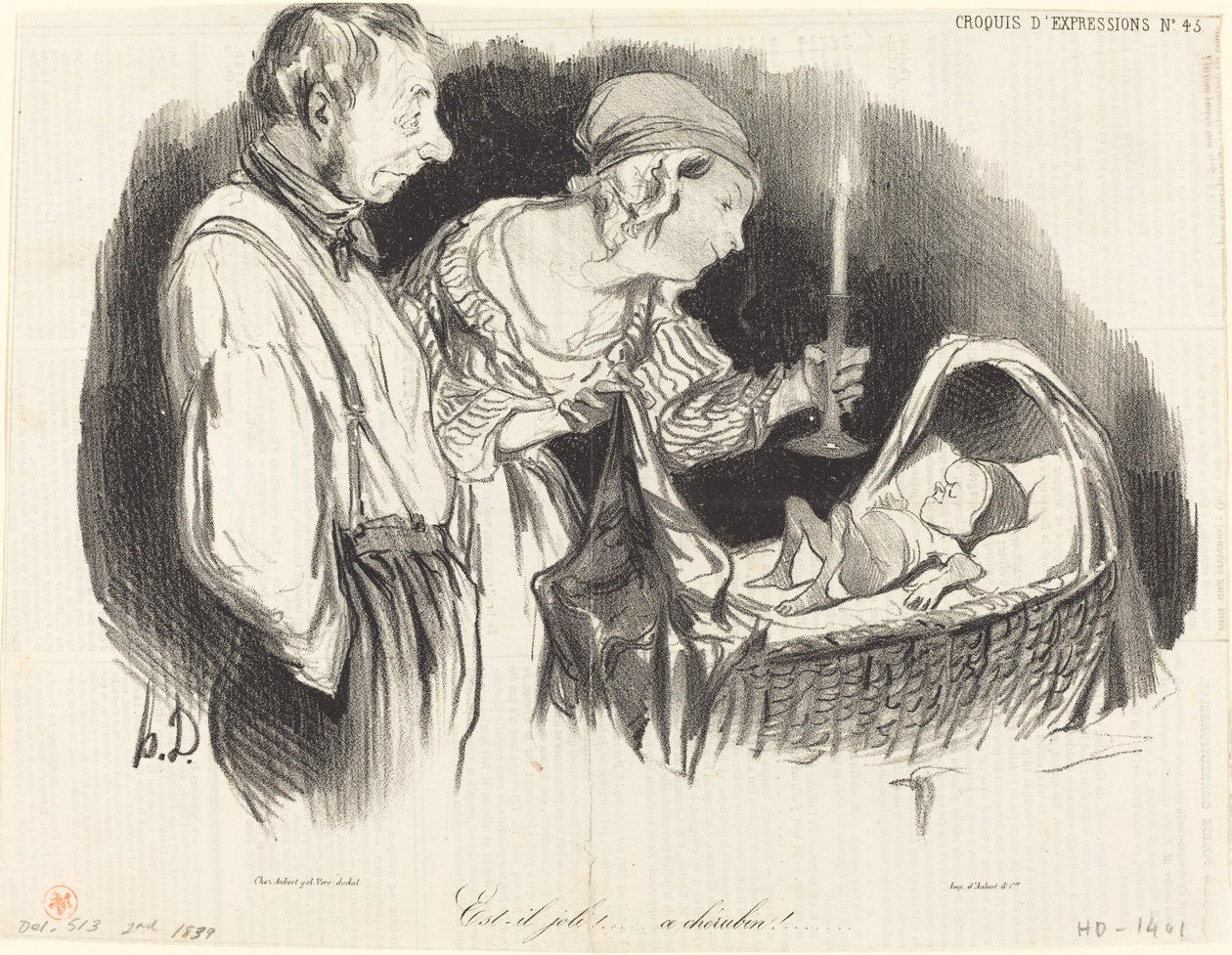 Är han vacker!... den här keruben!... av Honoré Daumier