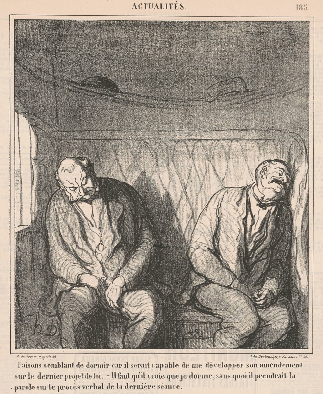 Låt oss låtsas sova... av Honoré Daumier