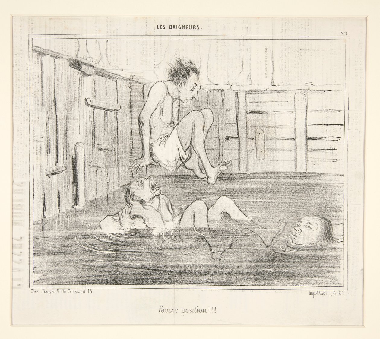 Fel position!!! från The Bathers av Honoré Daumier
