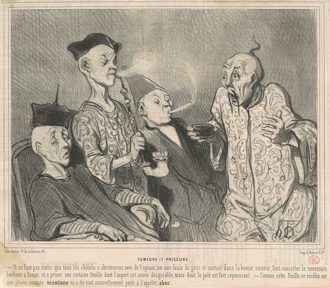 Rökare och snusare av Honoré Daumier