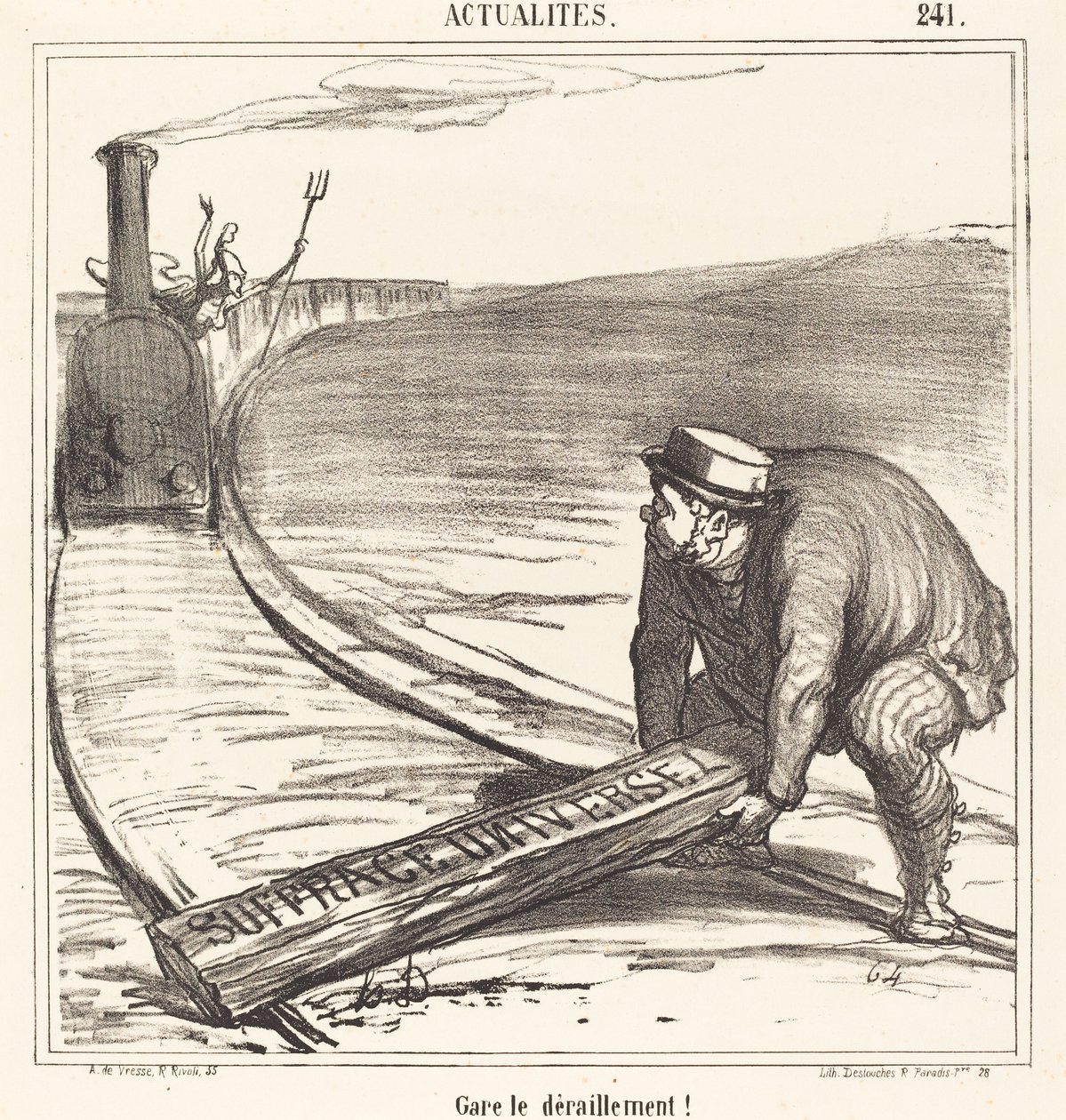 Stoppa urspårningen! av Honoré Daumier