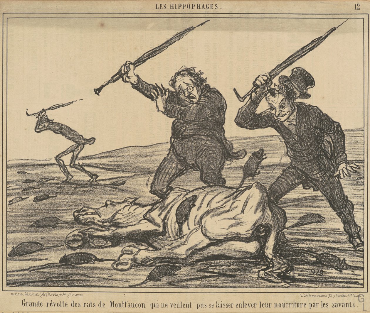 Montfaucon-råttornas stora revolt... av Honoré Daumier