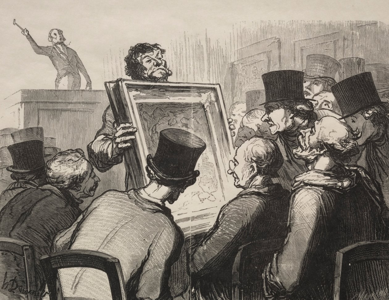 Hotel Bouillon: Bildentusiaster. av Honoré Daumier