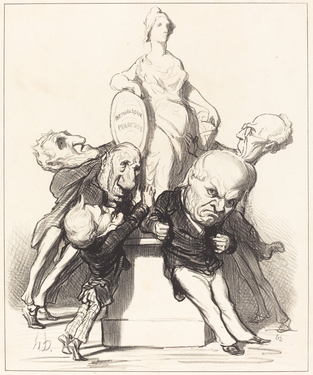 De hävdar att de stöder henne av Honoré Daumier