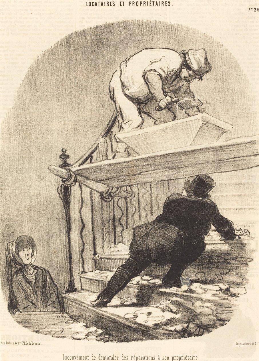 Nackdelen med att be om reparationer... av Honoré Daumier