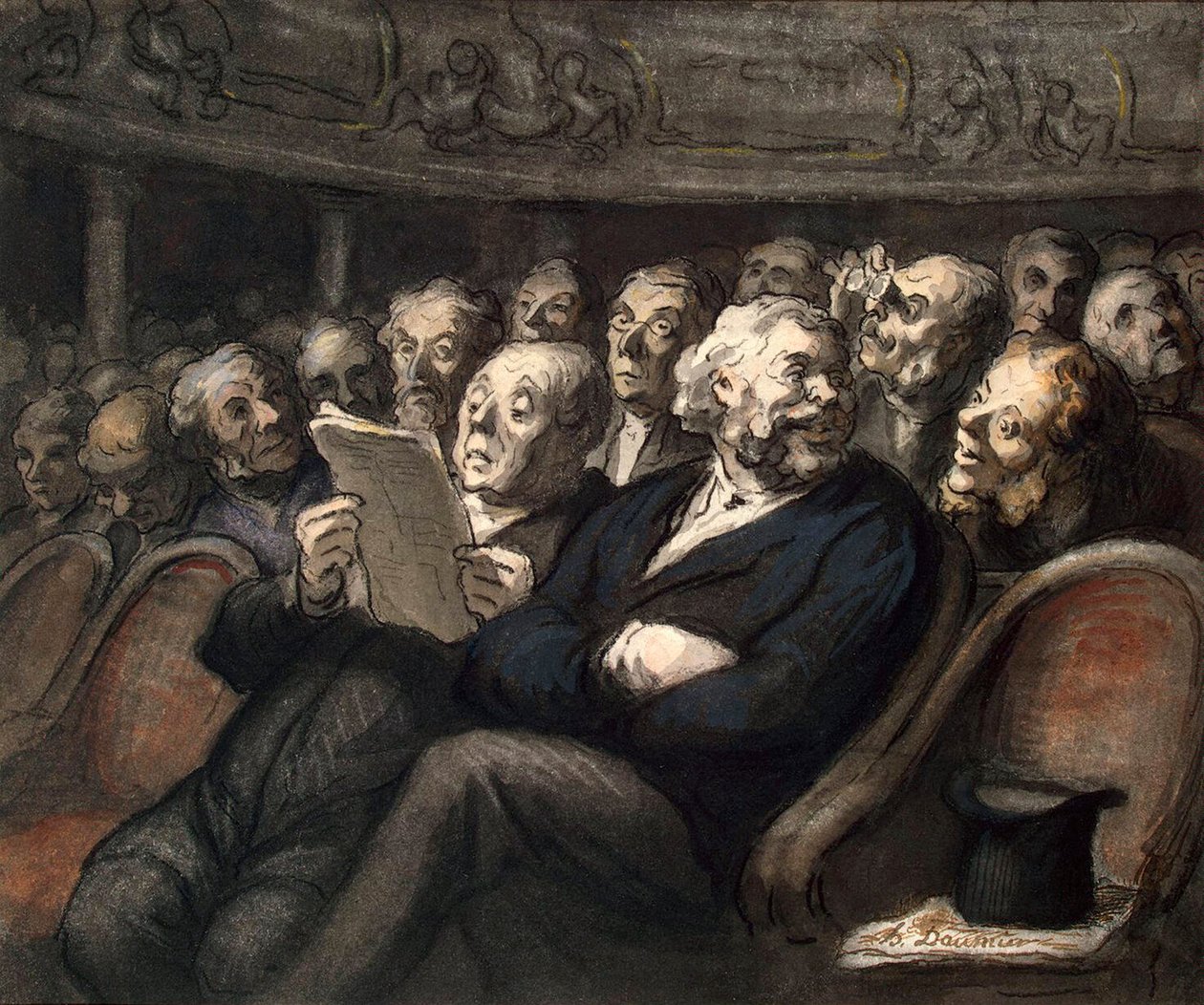 Paus på Comédie-Française, 1858. av Honoré Daumier