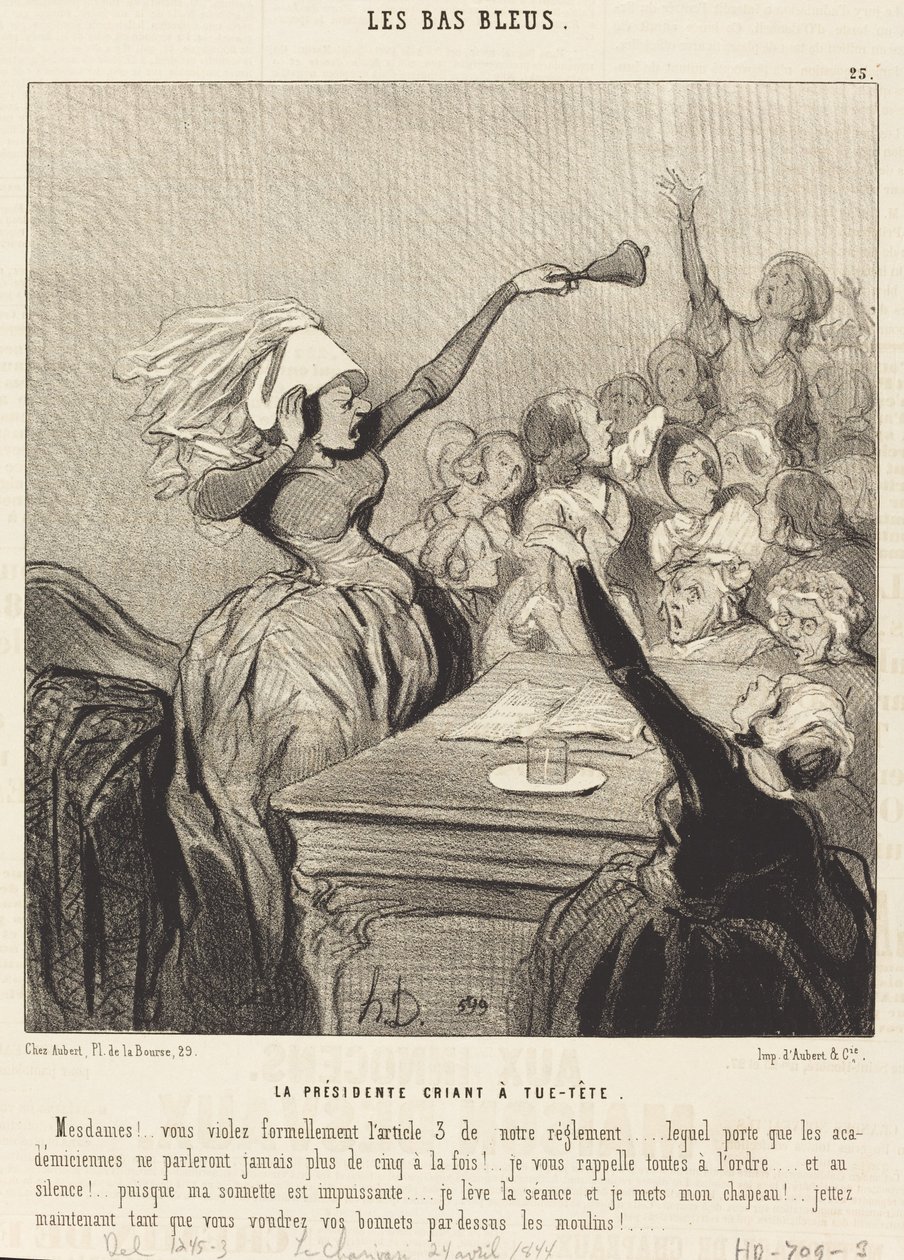 Presidenten ropar högst i rösten: Damer!... av Honoré Daumier
